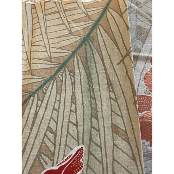 VTG Fabric Dinner Napkins Lily Orange Red Tan Green READ Square 16" - Picture 4 of 4